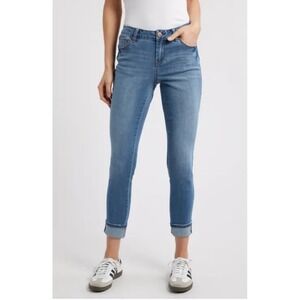 1822 Jeans Womens‎ 10 Blue Silk Denim Stretch Ankle Skinny Leg NWT